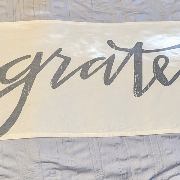 Be Grateful Long Table Runner Everyday Holiday Thanksgiving Urban Farmhouse Gray - Picture 8 of 10